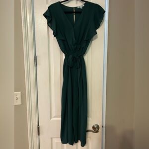 She + Sky Deep Green Maxi Jumpsuit